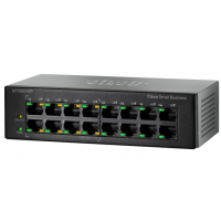 Cisco SF100D-16P 16-port 10/100, 8 PoE ports with 64W, Desktop Switch